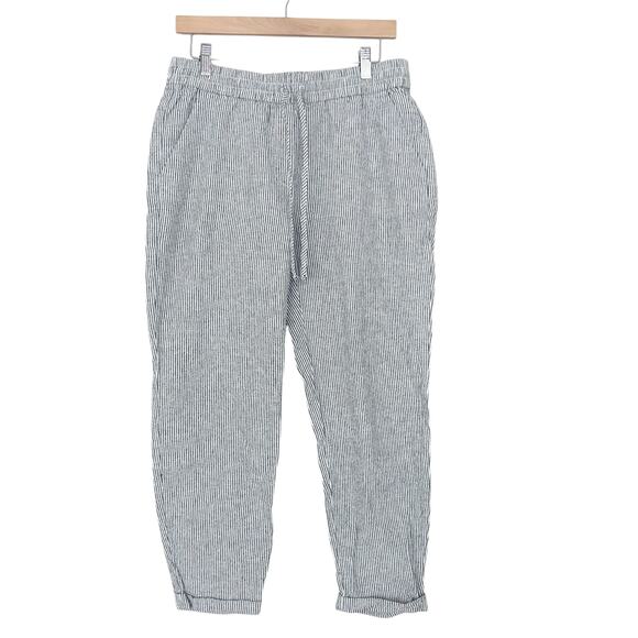 J. Crew Pants - J. Crew Striped Linen Cotton Blend Drawstring Pants Sz 8